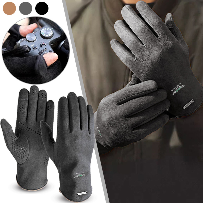 Touch Screen Gloves - 1 Paar Motorrad-Outdoor-Handschuhe, dick, winddicht, mit