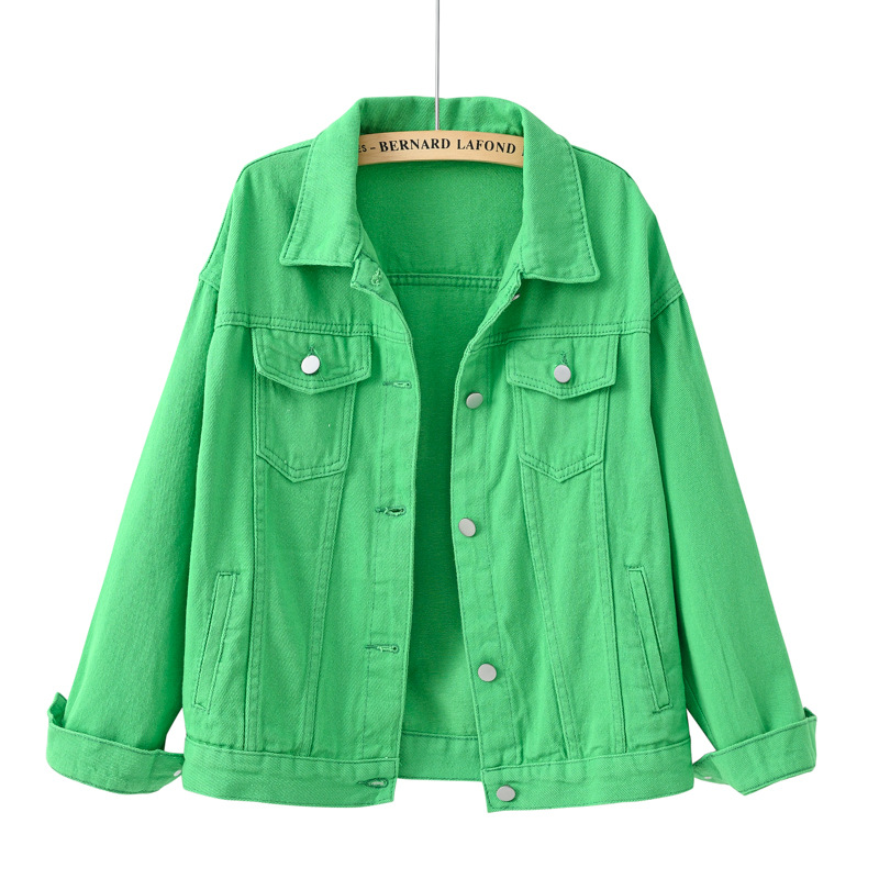Down Jacket Packable - Solide Kurze Damen Denim Mantel Frühling