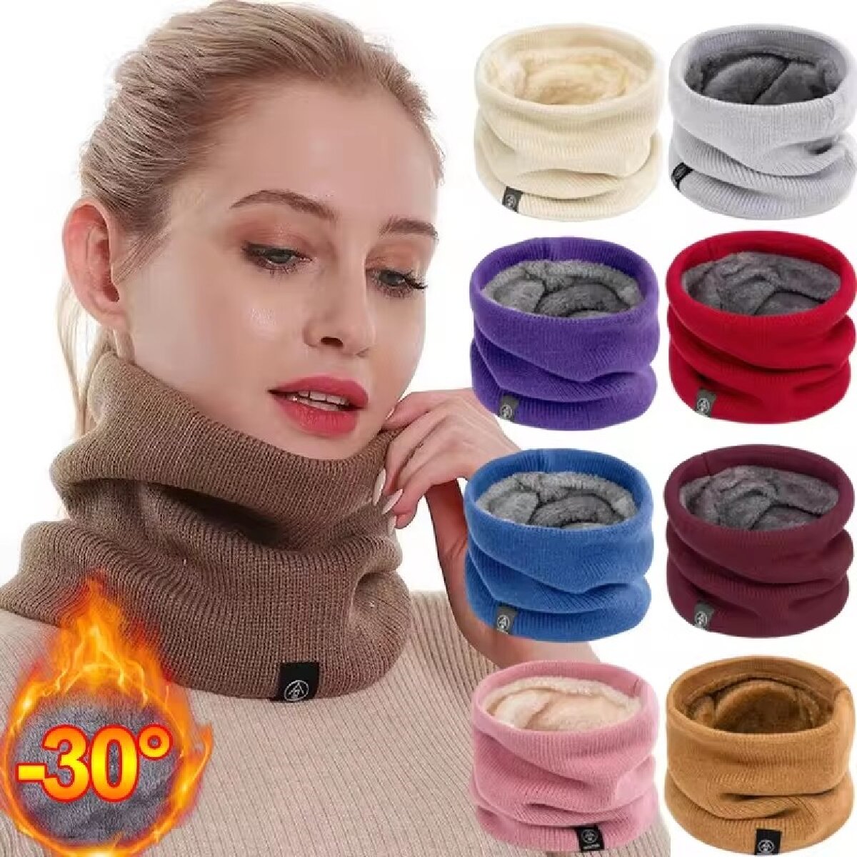 Winter Headband Fleece - Solide Winter Plüsch Schalldämpfer Woolen Stricken